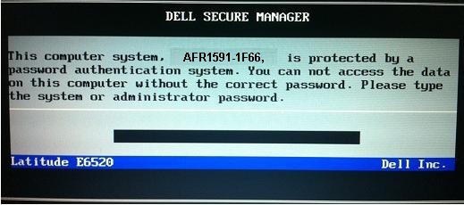 dell 1f66 master password