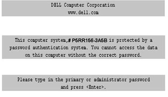 Dell 3A5B Bios Passwords