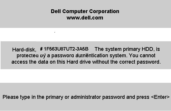 Dell 3A5B HDD Passwords