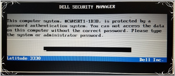 Dell 1D3B Bios Password