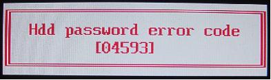 hp hdd pasword error code